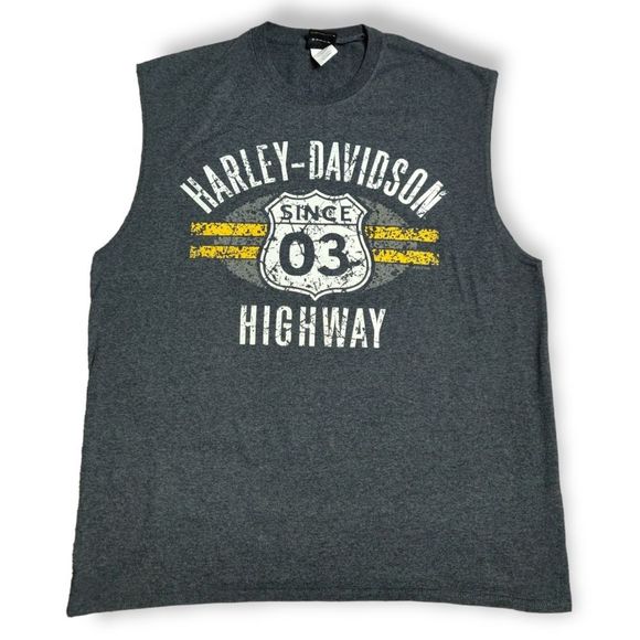 Harley-Davidson Other - HARLEY DAVIDSON GRAY PRINT MUSCLE TANK TOP SHIRT MEN'S SIZE XL